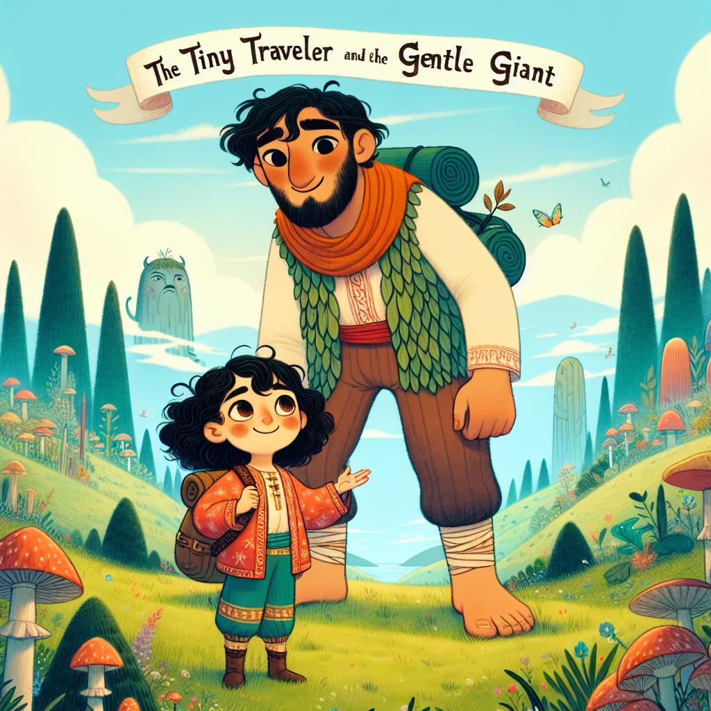 Generate audio story with fabul.io : The Tiny Traveler and the Gentle Giant