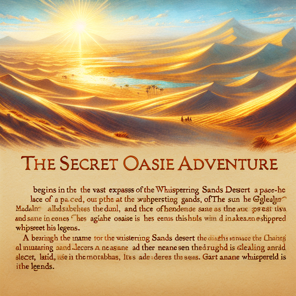 Generate audio story with fabul.io : The Secret Oasis Adventure