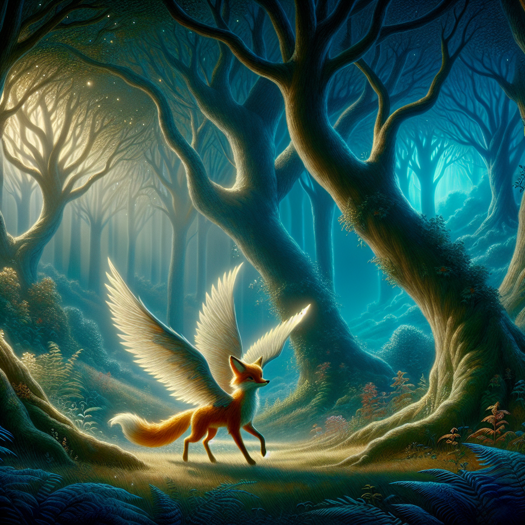 Generate audio story with fabul.io : The Winged Fox of Whispering Woods